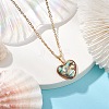 Natural Paua Shell Pendant Necklaces NJEW-JN05141-02-1