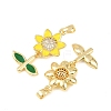 Brass Micro Pave Clear Cubic Zirconia Pendants KK-F931-12G-2