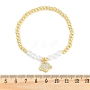 Brass Micro Pave Cubic Zirconia Charm Bracelets for Women BJEW-M050-02G-02-5