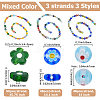 3 Strands 3 Styles Handmade Millefiori Glass Beads Strands LK-PA0001-04B-2