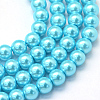 Baking Paint Pearlized Glass Pearl Round Bead Strands HY-Q003-12mm-48-1