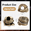 2Pcs Brass European Beads KK-FH0008-13AB-2