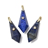 Dyed Natural Lapis Lazuli Beaded European Dangle Charms GG-CBA9389-03K-1