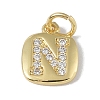 Rack Plating Brass Micro Pave CLear Cubic Zirconia Charms KK-E110-14G-N-1