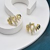 Rack Plating Brass Micro Pave Clear Cubic Zirconia Cuff Finger Rings for Women RJEW-M028-46G-5