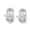 Brass Micro Pave Clear Cubic Zirconia Lobster Claw Clasps ZIRC-Q024-18P-1