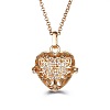 Angel Wing Alloy Pave Clear Cubic Zirconia Aromatherapy Bead Cage Pendant Oil Necklace Heart Hollow Necklaces XV8359-3-1