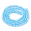 Opaque Solid Color Electroplate Glass Beads Strands EGLA-A039-P2mm-B12-3