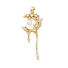 Brass Micro Pave Pink Cubic Zirconia Pendants CU-CBA8C34-09G-1