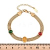 304 Stainless Steel & Resin Oval Link Chains Bracelets for Women BJEW-B171-01G-3
