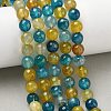 Dyed Natural Agate Faceted Round Beads Strands G-E320E-8mm-17-5