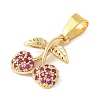 Brass Micro Pave Cubic Zirconia Pendants LS-STAS-V013-05G-2