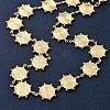 304 Stainless Steel Sun Link Chain Necklaces for Women NJEW-G178-14G-2