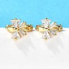 Bowknot Brass Hoop Earrings EJEW-S256-02A-G-2