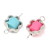 CCB Plastic Frame with Polymer Clay Beads Flower Links Connector Charms KK-D103-02P-2