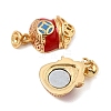 Brass Enamel Magnetic Clasps KK-C066-25G-2