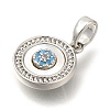 Brass Micro Pave Cubic Zirconia and Shell Pendants KK-K388-77P-01-2