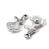 UV Plating Alloy Glass Pendants FIND-K032-39P-2