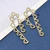 Brass Rhinestones Stud Earrings AJEW-D307-01G-1