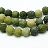 Round Frosted Natural TaiWan Jade Bead Strands G-M248-4mm-02-4