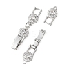 SHEGRACE Brass Micro Pave Clear Cubic Zirconia Fold Oval Clasps XGRQ5S551-845-P-2