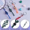 4Pcs  4 Colors Macrame Fringe Braided Keychain AJEW-SW00014-04-3