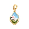 Brass Enamel Pendants KK-S502-03G-1