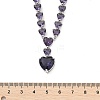 Brass Cubic Zirconia Heart Pendant Necklaces NJEW-Z059-07P-02-5