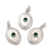 Brass Pave Cubic Zirconia Pendants KK-I703-08P-01-2