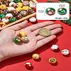 50Pcs Christmas Theme Printed Opaque Acrylic Beads OACR-CJ0002-20-8