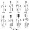 8 Styles Alloy Lobster Claw Clasps FIND-CJ0001-44S-2