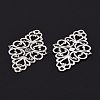 Tibetan Style Alloy Rhombus Filigree Joiners Links TIBE-5377-AS-LF-2