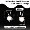 30Pcs 304 Stainless Steel Rhinestone Claw Pendant Settings STAS-BBC0008-35-2