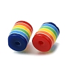 Opaque Rainbow Stripe Opaque Resin Beads RE-CBA0A57-12A-2