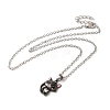 Alloy Rhinestone Cat Pendant Necklace NJEW-A017-01P-01-2