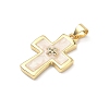 Brass Micro Pave Cubic Zirconia Pendants KK-P345-57G-2