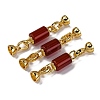 Rack Plating Brass and carnelian Flod Over Clasps KK-B103-06G-1