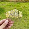 Electroplated Natural Quartz Crystal Hair Combs PW-WG34231-02-1