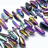 Electroplated Natural Agate Bead Strands G-E502-02A-1