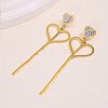 304 Stainless Steel Rhinestone Stud Dangle Earrings for Women DD2048-2