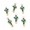 Brass Enamel Connector Charms KK-J302-08G-05-2
