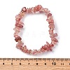 Unisex Chip Natural Strawberry Quartz Beaded Stretch Bracelets BJEW-S143-40-6