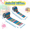 2Rolls 2 Styles Stripe Pattern Printed Polyester Grosgrain Ribbon OCOR-TA0001-37N-3
