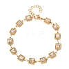 304 Stainless Steel Pave Glass Link Chains Bracelets for Women BJEW-G780-04G-6