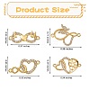 4Pcs 4 Style Brass Micro Pave Clear Cubic Zirconia Links Connectors ZIRC-SZ0002-24-2