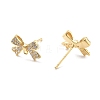 Brass Clear Cubic Zirconia Stud Earring Findings KK-A238-02A-G-2