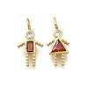 Brass Micro Pave Cubic Zirconia Pendants KK-D339-02G-01-1