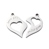 304 Stainless Steel Split Pendants STAS-H235-03C-P-1