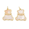 Brass Pave Natural Shell Pendants KK-U058-07G-1