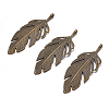 Tibetan Style Alloy Leaf Big Pendants X-PALLOY-A15448-AB-3